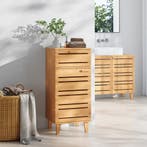 Badkamerskast Epind bamboe 75x33x30 cm naturel [en.casa], Verzenden, Nieuw