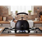 Meyerhoff Fluitketel 2,5L – RVS Theeketel – Matzwart met, Ophalen of Verzenden, Nieuw
