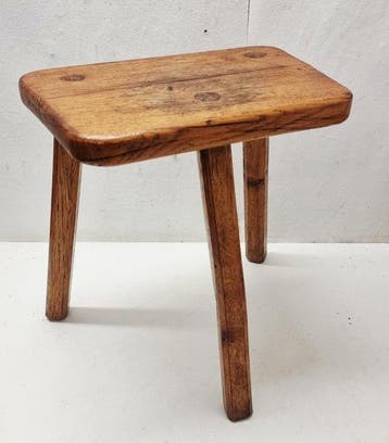 Kruk - Eik - Vintage eiken krukje