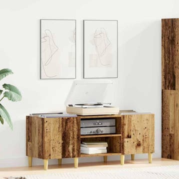 vidaXL Platenkast 121 x 38 x 48 cm Bewerkt hout Oud Hout, Verzenden, Nieuw