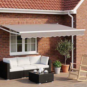 vidaXL Elektrisch uitschuifbaar zonnescherm frame Wit 3,5 x, Tuin en Terras, Zonneschermen, Verzenden, Nieuw