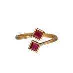 Ring - 18 karaat Geel goud - 0.68ct. tw. Robijn - Robijn, Nieuw
