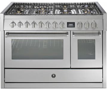 Steel fornuis Genesi 120 - Gas fornuis | AQ10SFF 6W |, Witgoed en Apparatuur, Fornuizen, Ophalen of Verzenden, Nieuw, Vrijstaand