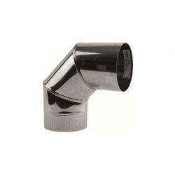 Enkelwandig rookkanaal 125mm 90 graden bocht, Ophalen of Verzenden, Nieuw