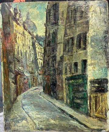Franse school (XX) - Vue de Montmartre Paysage à Paris
