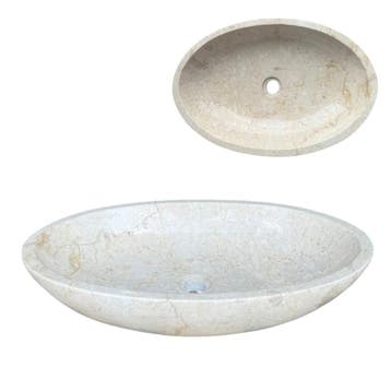 Wasbak | Wastafel | Marmer | 60x40x12 | Natuursteen | Crème, Verzenden, Nieuw