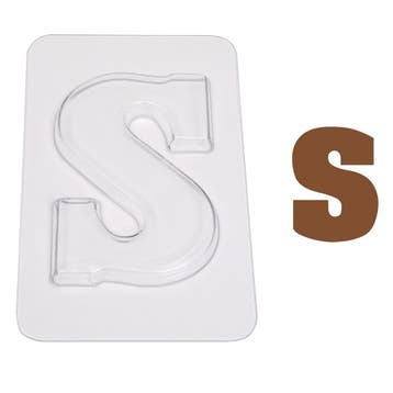 Chocoladebloklettervorm 200 gr. Letter S, Verzenden, Nieuw
