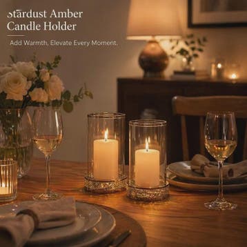 Luxe Glazen Kaarsenhouder met Glitter Bodem - Goud/Zilver -, Huis en Inrichting, Verzenden, Nieuw