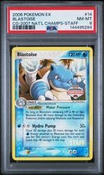 National Championships Staff Blastoise (CG 14) PSA 8, Ophalen of Verzenden, Nieuw