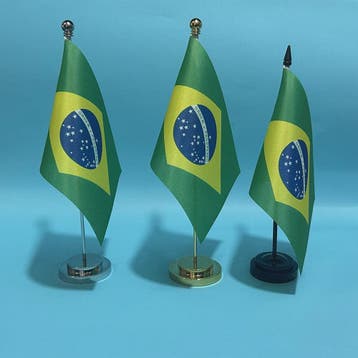 Bureauvlag Brazilië 14x21cm - Polyester Nationale Vlag met S, Verzenden, Nieuw