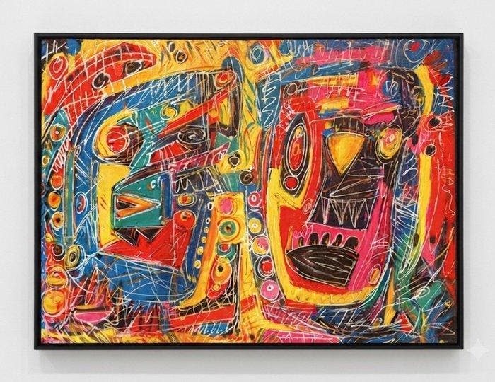 Nguyn V.L (1993) - Masques des Rêveurs 60 80 cm, Antiek en Kunst, Kunst | Schilderijen | Modern