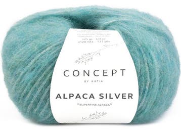 Katia Concept Alpaca Silver - 280 Turquoise - Glansgaren, Ophalen of Verzenden, Nieuw