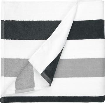 The One Strandlaken Stripe 90x190cm Antraciet/Licht Grijs, Verzenden, Nieuw