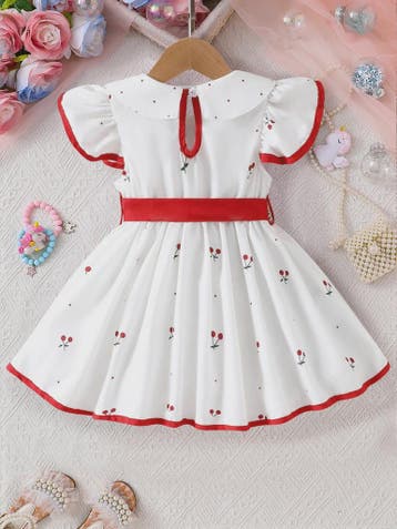 Zomerjurk Meisjes Bloemenprint Kort 0-3 Jaar - Ademend Baby, Kleding | Dames, Jurken, Verzenden, Nieuw
