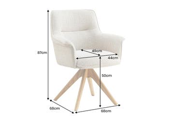 Bureaustoel LE GRAND beige chenille naturel massief, Ophalen of Verzenden, Nieuw
