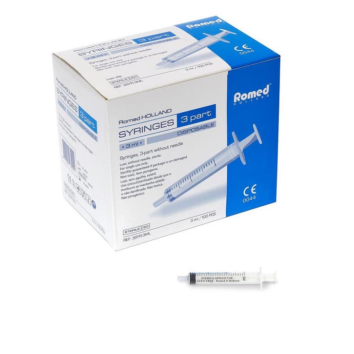 Romed 3-delige spuiten, 10ml - injectiespuit - 3SYR-10ML - 1, Diversen, Verpleegmiddelen, Nieuw, Verzenden