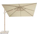 Challenger T2 premium parasol 300x300 cm teak champagne, Tuin en Terras, Parasols, Ophalen of Verzenden, Nieuw