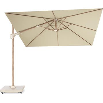Challenger T2 premium parasol 300x300 cm teak champagne, Tuin en Terras, Ophalen of Verzenden, Nieuw