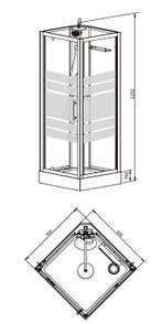 Aanbieding: Thermo complete douchecabine 80x80x218 alu  5mm, Doe-het-zelf en Verbouw, Sanitair, Ophalen of Verzenden, Nieuw