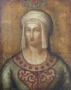 Europese school (XIX) - Portrait, wohl der Isabella I von, Antiek en Kunst, Kunst | Schilderijen | Klassiek