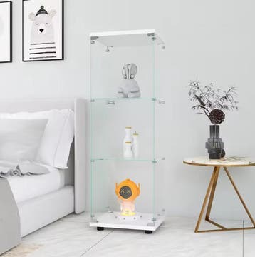 Moderne Glazen Vitrinekast met 1 Deur en 3 Planken, Verzenden, Nieuw