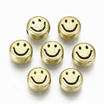 20 x Smiley kralen van acryl 7 x 3,5mm gat: 1,5mm antiek..., Ophalen of Verzenden, Nieuw, Kraal