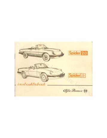 1986 ALFA ROMEO SPIDER INSTRUCTIEBOEKJE NEDERLANDS