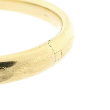 Gouden slavenarmband met gravures; Maat M, Ophalen of Verzenden, Gebruikt, Goud, Goud