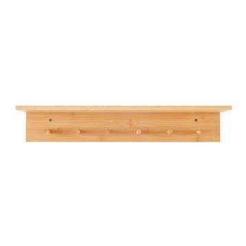 [en.casa] Wandkapstok Fjord met 1 plank 58,5x16,5x10 bamboe, Verzenden, Nieuw