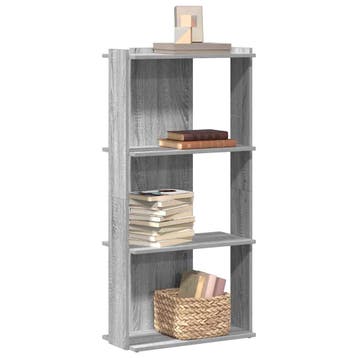vidaXL Boekenkast 3-laags 60x30x120 cm bewerkt hout grijs, Verzenden, Nieuw, Overige houtsoorten