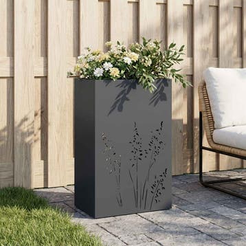 vidaXL Plantenbak Antraciet 50 x 30 x 75 cm Koudgewalst, Verzenden, Minder dan 60 cm, Nieuw, Metaal