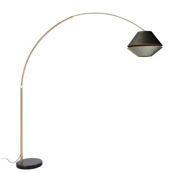 Booglamp messing met zwart met dubbele velours kap groen -, Verzenden, Nieuw, Classic-antique
