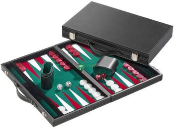 Backgammon Koffer - Standaard Groen Groot | Philos -, Verzenden, Nieuw