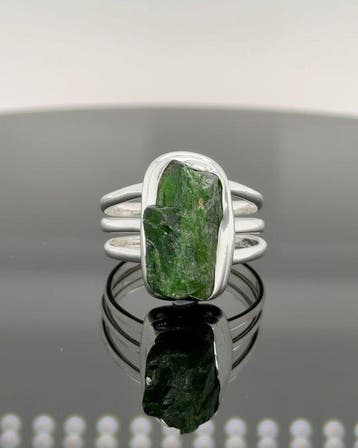 Zilver - Ring - Natuurlijke tsavorietgranaat