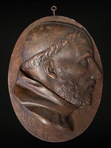 sculptuur, Antiek kerkelijk hoogreliëf - 34 cm - Eik - 1780, Antiek en Kunst