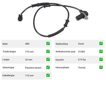 ABS-sensor Hyundai Excel 1.3 (X-3) Van 1994-10 tot 2000-01 -, Verzenden, Nieuw, Hyundai