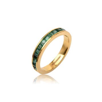Eeuwigheidsring - 14 karaat Geel goud - 1.15ct. tw. Smaragd