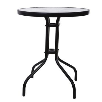 Bistro Tafel 60cm Zwart Staal | Weerbestendig | Laatste S..., Ophalen of Verzenden, Nieuw, Rond, Metaal