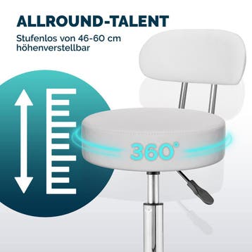 Rolkruk Wit 360° draaibaar met rugleuning (Interieur), Verzenden, Nieuw in verpakking