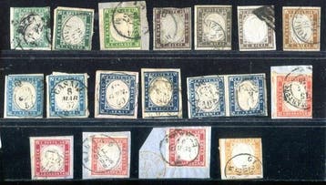 Italiaanse oude staten - Sardinië 1855/1863 - Sardinië: 18, Gestempeld