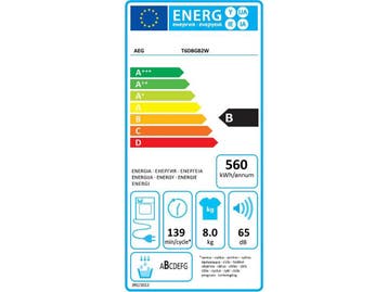 AEG T6DBG82W - Condensdroger - 8 kg ProSense energiezuinig, Verzenden, Zo goed als nieuw