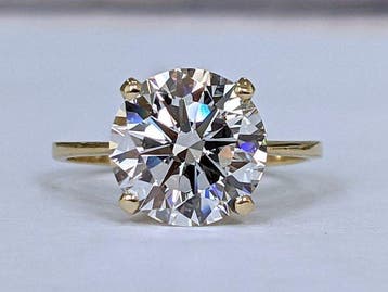 Zonder minimumprijs - Ring - 14 karaat Geel goud - 5.03ct., Nieuw