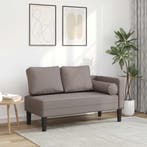 vidaXL Chaise longue met kussens stof taupe, Verzenden, Nieuw