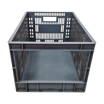 Magazijnbak, 600x400x320 mm, euronorm, grijs kunststof,, Ophalen of Verzenden