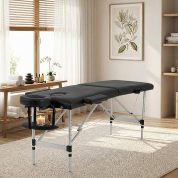Massagetafel Aluminium Zwart | 185x70cm | A-kwaliteit, Ophalen of Verzenden, Nieuw, Massagetafel