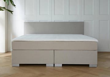 ACTIE! Boxspring Nantes 160 200 Beige, Verzenden, Beige, 200 cm, Modern