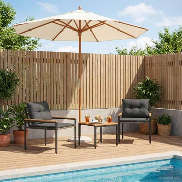 vidaXL tuinmeubelset 3 st Donkergrijs poly rattan, Verzenden, Nieuw, Rotan, 3 zitplaatsen