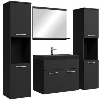 Badkamermeubel Set Montreal XL 60 x 35 cm Mat Zwart, Huis en Inrichting, Badkamer | Badkamermeubels, Verzenden, Nieuw, Wastafelkast