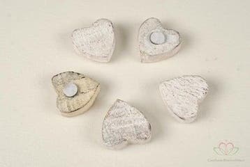 Houten hartjes Whitewash 3 cm 10 stuks, Hobby en Vrije tijd, Knutselen, Ophalen of Verzenden, Nieuw