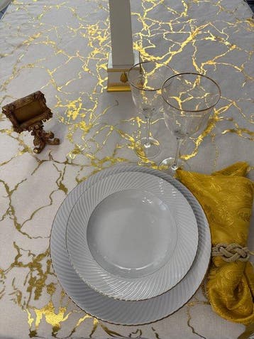 San Leucio top quality - Luxe tafellaken van linnen voile,, Antiek en Kunst, Antiek | Kleden en Textiel